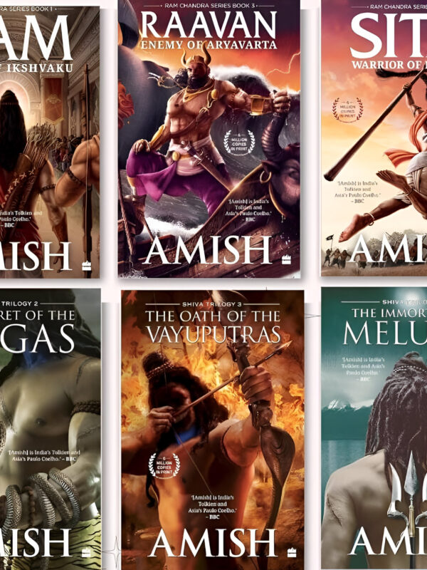 Ram + Sita + Raavan + Nagas + Vayuputras + Meluha 6 Book Set by Amish Tripathi (English) (Paperback).