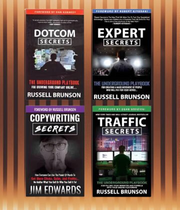 Dotcom Secrets + Expert Secrets + Traffic Secrets + Copywriting Secrets 4 Book Set by Russell Brunson (English) (Paperback).