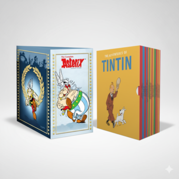 The Complete Asterix (39 Book Set) by Rene Goscinny + The Adventures of Tintin (23 Titles Set) by Hergé (English) (Paperback).